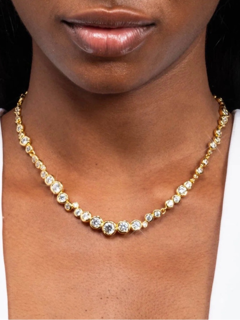 ALEXIS BITTAR Asterales Gold Riviera Necklace App Around C Z MY15